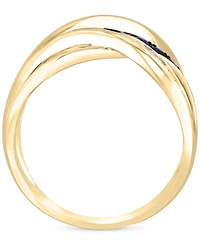 Effy Sapphire (1/3 ct. t.w.) & Diamond (1/10 ct. t.w.) Crossover Statement Ring in 14k Gold