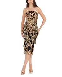 Dress the Population Women's Viviana Sequined Fringe