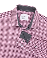 ConStruct Men's Slim Fit Gingham Performance Stretch Cooling Comfort Dress Shirt