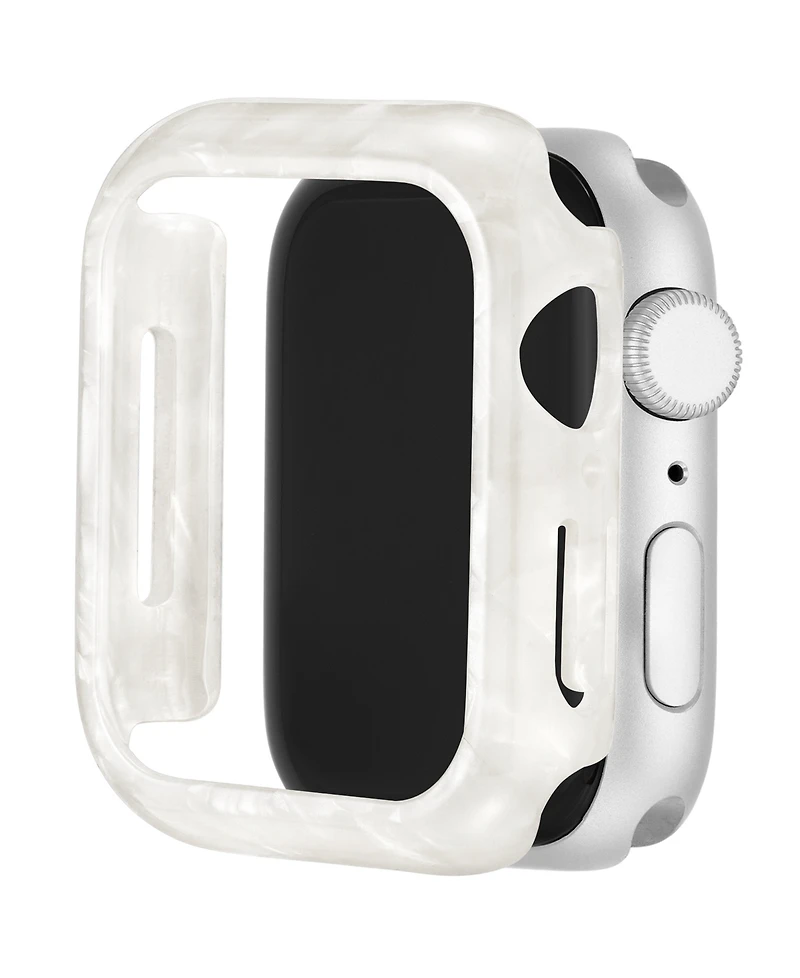Anne Klein Women's Marbleized Ivory Acetate Protective Case designed for Apple Watch 41mm