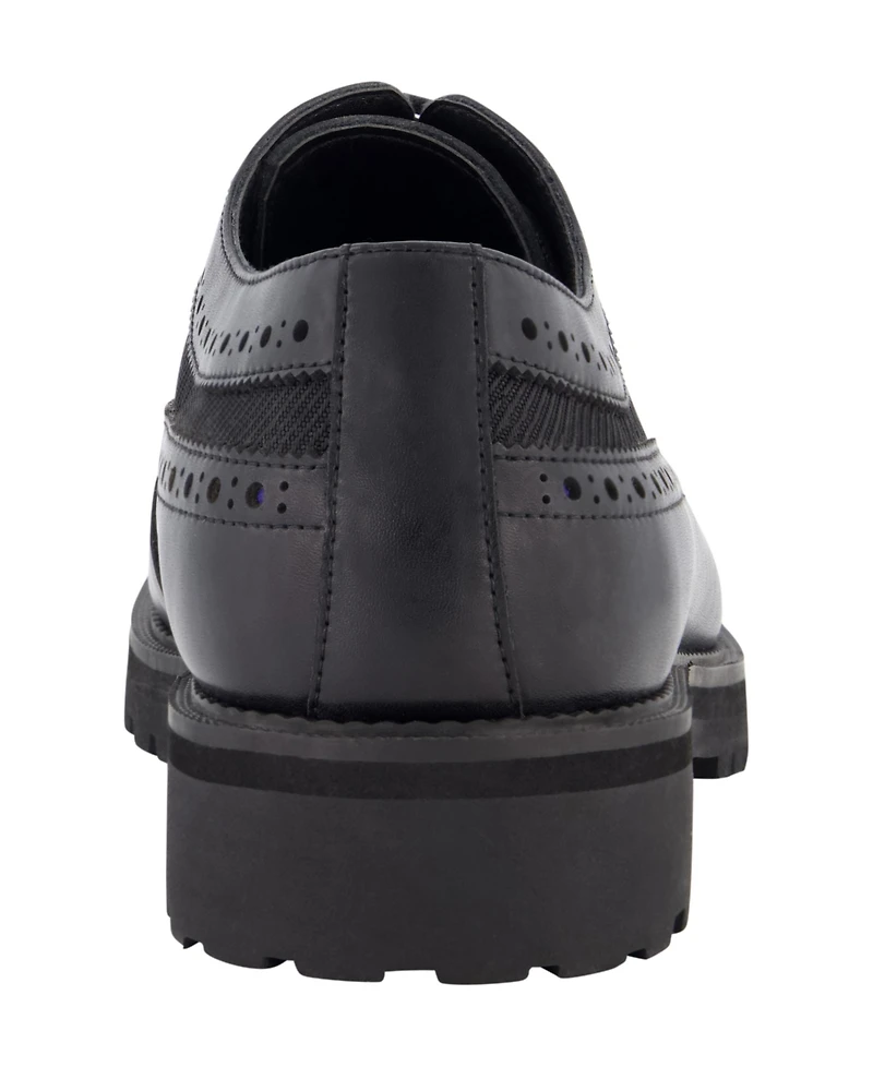 Dkny Men's Lace Up Rubber Sole Wingtip Dress Derby Shoes