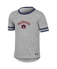 Big Girls Under Armour Heathered Gray Auburn Tigers Siro Slub Novelty T-shirt