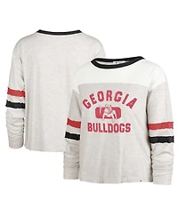 Women's '47 Brand Oatmeal Distressed Georgia Bulldogs Vault All Class Lena Long Sleeve T-shirt