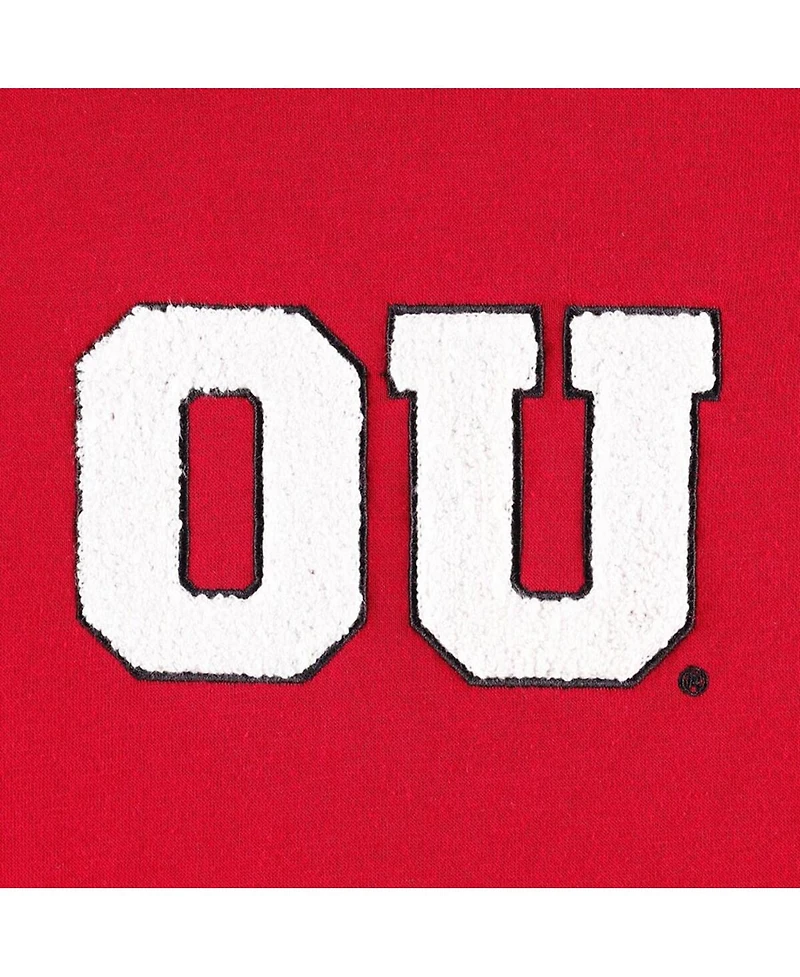 Women's Gameday Couture Crimson Oklahoma Sooners Back To Reality Colorblock Pullover Sweatshirt