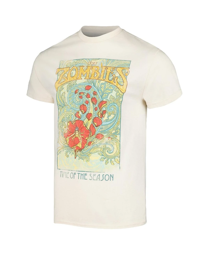 Men's Manhead Merch Cream the Zombies Time of Season Distressed Graphic T-shirt