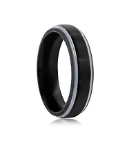 Black & Silver 6mm Tungsten Ring