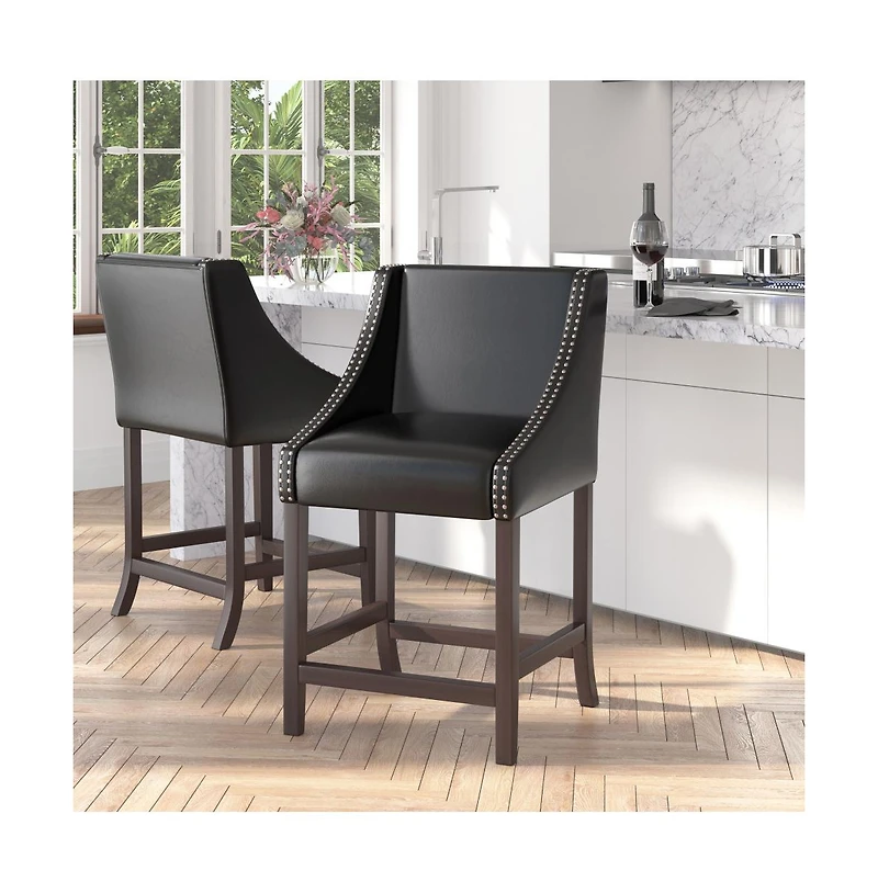 Taylorsville 24 Inch Counter Height Stool With Nailhead Trim