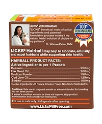 Licks Pill Free Licks Cat Hairball Support - Cat Grooming Supplies & Cat Hairball Remedy - Beeswax & Cod Liver Oil Hairball Control