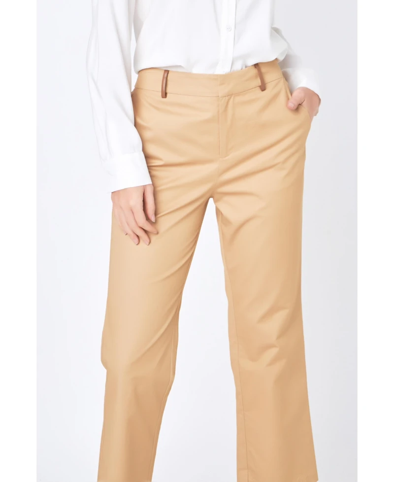 English Factory Women's Twill Cropped Flared Hem Pants