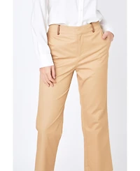 English Factory Women's Twill Cropped Flared Hem Pants