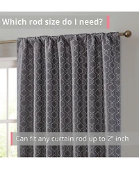 Hlc.me Franklin Moroccan 100% Complete Blackout Thermal Insulated Energy Savings Heat/Cold Blocking Back Tab Rod Pocket Curtain Panels