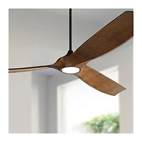 Casa Vieja 70" Kona Wind Black-Koa Modern Indoor Ceiling Fan 3 Blade Led Light Remote Control Black Motor Bedroom Dc Motor