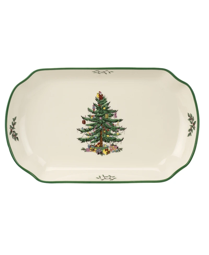Spode Christmas Tree Rectangular Scalloped Tray