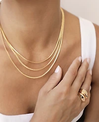 Ettika Triple Flex Snake Chain Layered 18K Gold Plated Necklace
