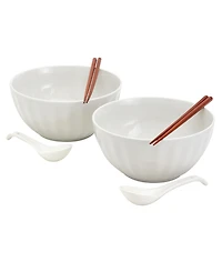 Infuse Asian Ceramic 8 Piece Ramen Bowl Set