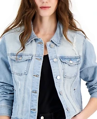 Tinseltown Juniors' Long-Sleeve Denim Trucker Jacket