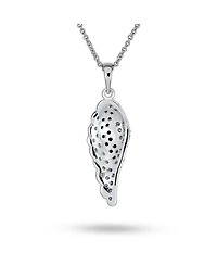 Two Tone Pave Black White Cubic Zirconia Cz Spiritual Guardian Angel Wing Feather Dangle Pendant Necklace For Women For Teen
