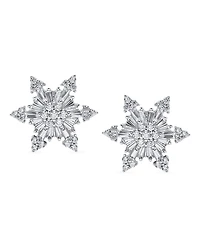 Bling Jewelry Holiday Party Art Deco Style Christmas Frozen Winter Cubic Zirconia Encrusted Cz Snowflake Stud Earrings Sterling Silver