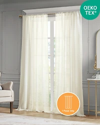 Croscill Classics Cornelli Embroidery Semi-Sheer Single Curtain Panel, 52"W x 96"L