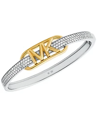 Michael Kors Two-Tone Sterling Silver Pave Empire Link Bangle
