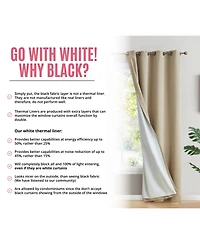 Hlc.me Dakota 100% Complete Blackout Lined Drapery with Double Layer Thermal Insulated Energy Efficient Window Curtain Grommet Panels for Bedroom & Li