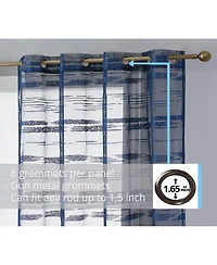 Hlc.me Broadway Stripe Decorative Semi Sheer Light Filtering Grommet Window Treatment Curtain Panels