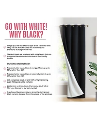 Hlc.me Dakota 100% Complete Blackout Lined Drapery with Double Layer Thermal Insulated Energy Efficient Window Curtain Grommet Panels for Bedroom & Li