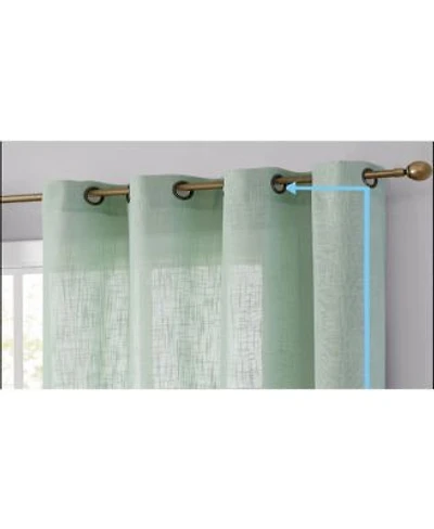 Hlc.Me Abbey Faux Linen Textured Semi Sheer Privacy Light Filtering Transparent Thick Half Short Grommet Curtain Valance Topper For Small Windows Living Room Bathroom