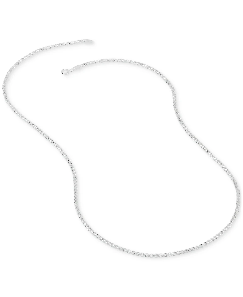 Rounded Box Link 20" Chain Necklace in Sterling Silver or 18k Gold-Plated Over Sterling Silver