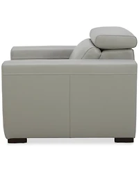 Nevio 39" Leather Power Recliner and Headrest, Created For Macy's