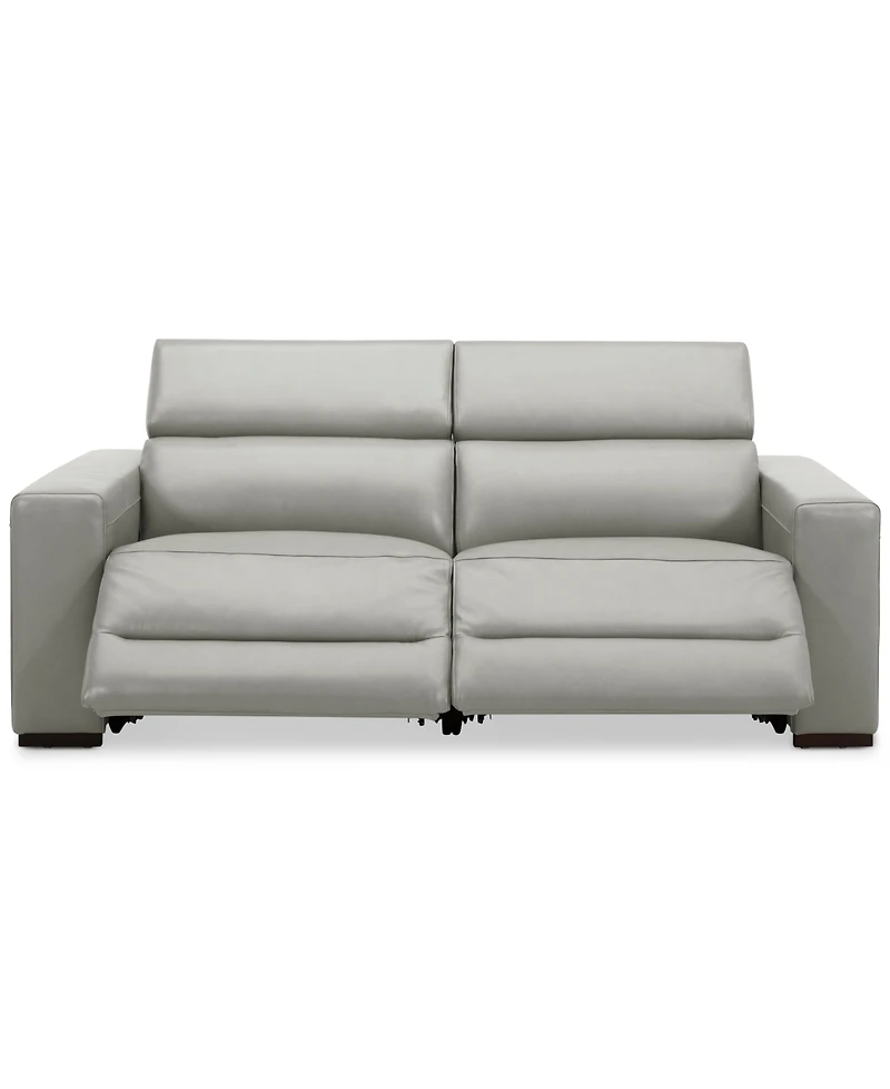 Nevio 82" 2-Pc. Leather Sectional with 2 Power Recliners and Headrests, Created For Macy's