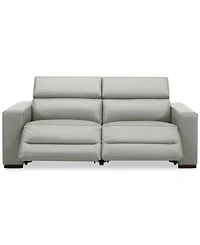 Nevio 82" 2-Pc. Leather Sectional with 2 Power Recliners and Headrests, Created For Macy's