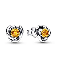 Pandora November Honey Eternity Circle Stud Earrings