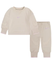 Nike Baby Boys and Girls "Ready, Set" Crew Top Pants, 2 Piece Set