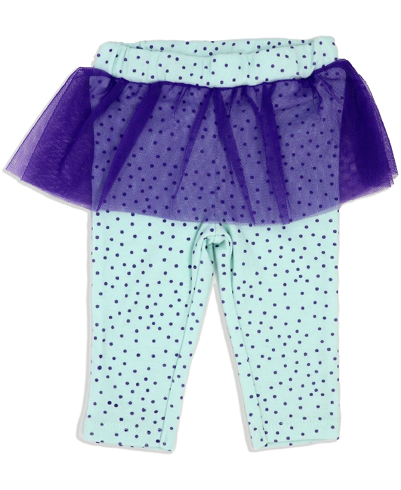 Baby Mode Girls Fancy Jewels Bodysuit, Pants and Socks, 3 Piece Set