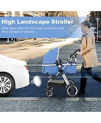 Slickblue Kids Folding Aluminum Baby Stroller Baby Jogger with Diaper Bag