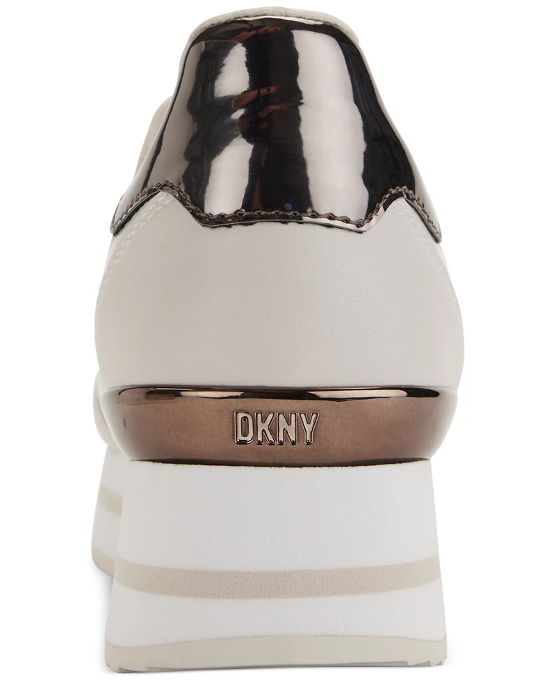 Dkny Women's Dalla Logo Slip-On Striped Platform Sneakers