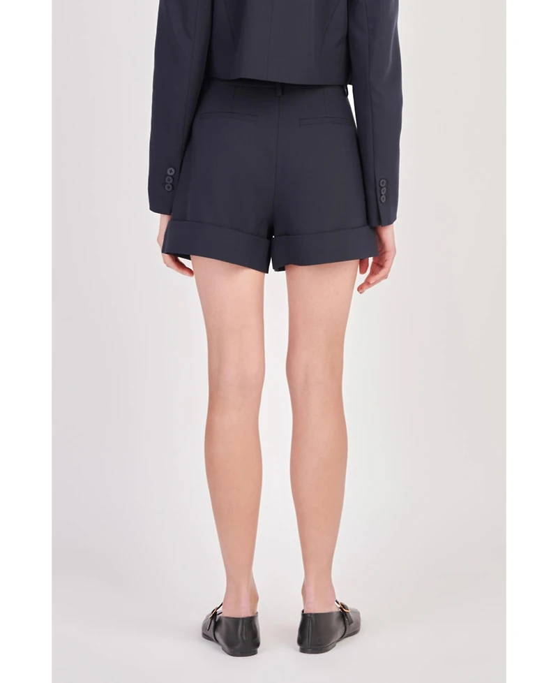 Women's High-waisted Cuffed Shorts