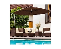 10 ft Patio Offset Umbrella Market Hanging Umbrella for Backyard Poolside Lawn Garden