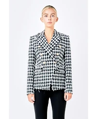 Women's Checked Tweed Blazer