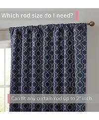 Hlc.me Franklin Moroccan 100% Complete Blackout Thermal Insulated Energy Savings Heat/Cold Blocking Back Tab Rod Pocket Curtain Panels