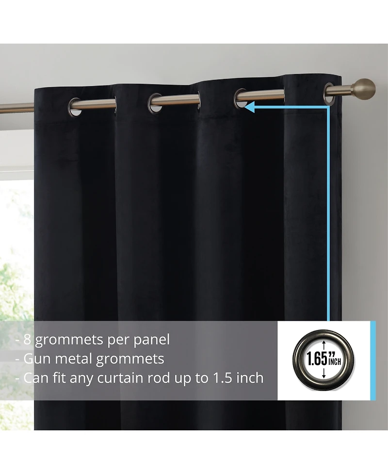 Hlc.me Sawyer Premium Luxurious Lush Velvet Soft Light Filtering Grommet Window Curtains