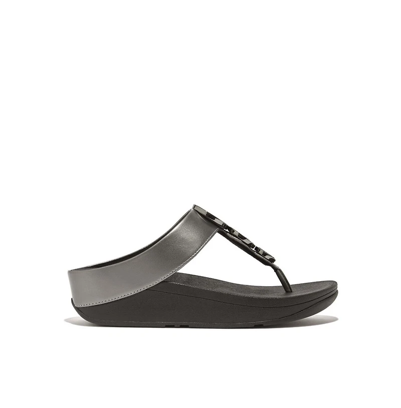 FitFlop Women's Halo Bead-Circle Metallic Toe-Post Sandals