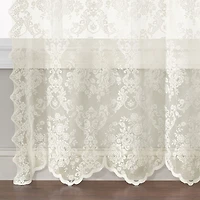Kate Aurora Shabby Chic Lace Single Curtain Panel With An Attached Valance
