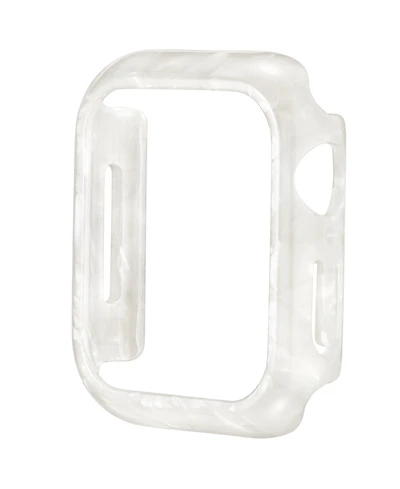 Anne Klein Women's Marbleized Ivory Acetate Protective Case designed for Apple Watch 44mm