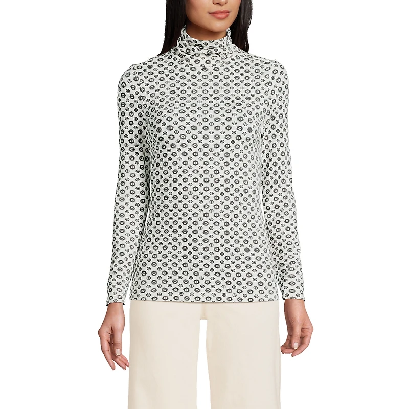 Lands' End Lightweight Jersey Long Sleeve Turtleneck