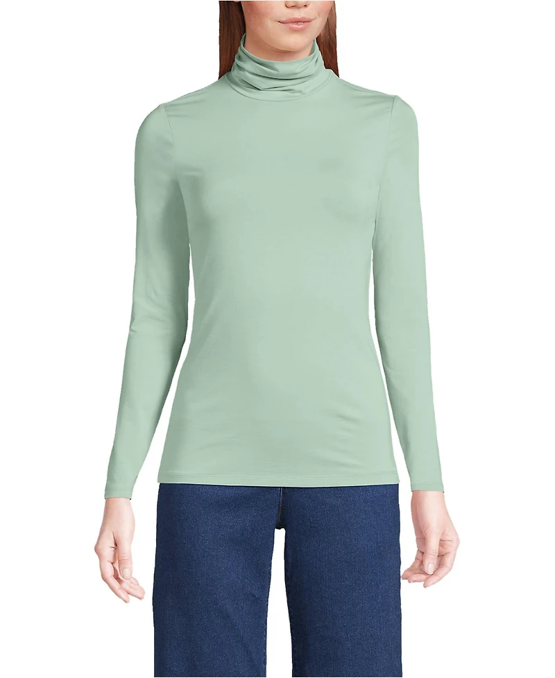 Lands' End Lightweight Jersey Long Sleeve Turtleneck