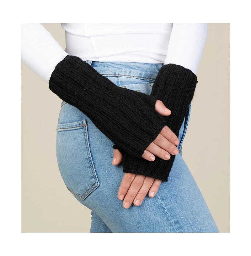 Feelgoodz Women s Artisan Hand-Knit Denali Ribbed Half Mitten