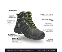 RefrigiWear Men's OnyxRidge Hiker, Insulated Waterproof Leather Work Boots