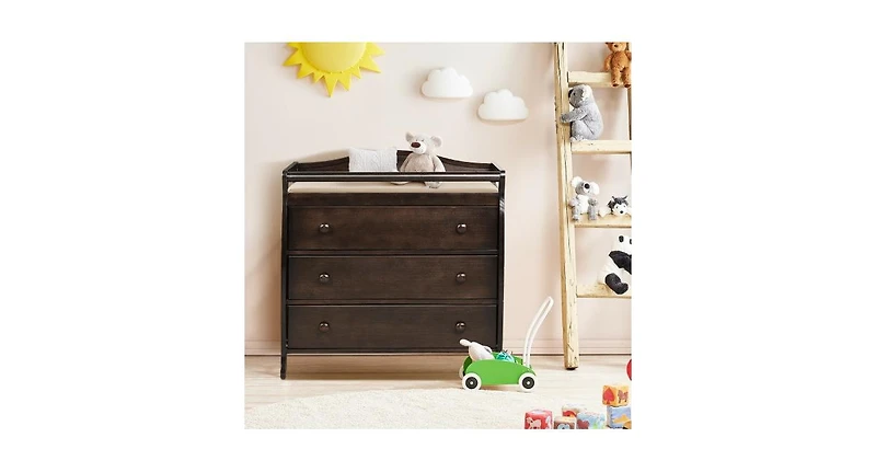 Baby Changing Table with 3 Drawers and Safety Belt